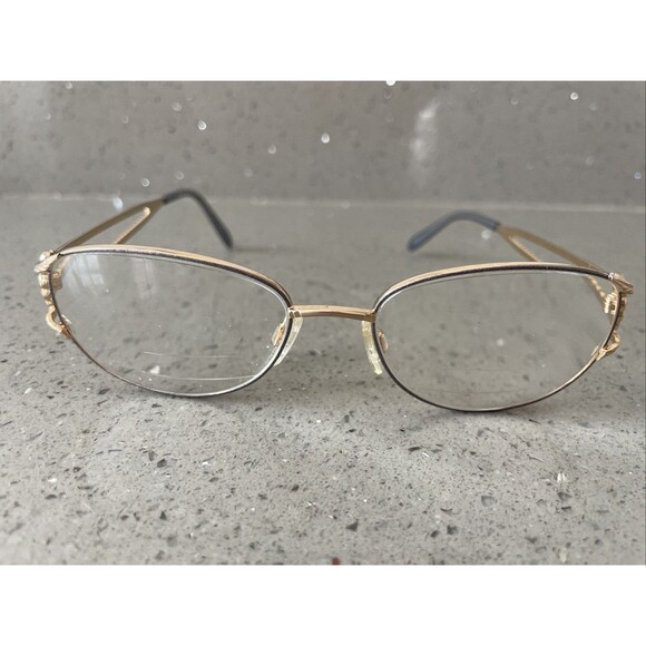 TURA Eyeglasses Mod. 154 CHA Gold Oval Full Rim Eyeglasses Frames ONLY 53-17-135 - Picture 1 of 13